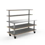 image of Steelite MGCMLC02GSXW 71" Configurable Buffet Table, 3-Tier, Stainless Steel, Grey Slate BHP Laminate Top