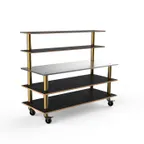 image of Steelite MGCMLC02MBXW 71" Configurable Buffet Table, 3-Tier, Stainless Steel, Nero Marquina Marble BHP Laminate