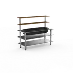 image of Steelite MGCMLC03WSXF 71" Modular Pro Back Bar Buffet Table, 5-Tier, 29-1/2"D x 60-1/2"H, Bamboo Core Top