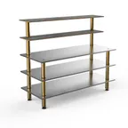 image of Steelite MGCMLC04GBXF 71" Modular Buffet Table, 5-Tier, Stainless Steel, Grey Slate Laminate, Brushed Brass Legs