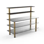 image of Steelite MGCMLC04MBXF 71" Configurable Buffet Table, 5-Tier, Stainless Steel, Nero Marquina Marble BHP Laminate