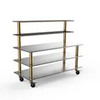 image of Steelite MGCMLC04MBXW 71" Configurable Buffet Table, 5-Tier, Stainless Steel Top, Nero Marquina Marble BHP Laminate