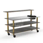 image of Steelite MGCMLC05GBXW 71" Configurable Buffet Table, 4-Tier, 40"D x 47.5"H, Stainless Steel Top, Grey Slate BHP Laminate