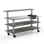 image of Steelite MGCMLC05GSXW 71" Modular ProBar Buffet Station, 4-Tier, Stainless Steel Top, Grey Slate BHP Laminate, Double Wall Ice Bin