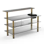 image of Steelite MGCMLC06GBXF 71" Configurable Buffet Table, 4-Tier, 40"D, Stainless Steel Top, Grey Slate BHP Laminate
