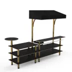 image of Steelite MGCMLC07MBBF 125" Configurable Buffet Table, 3-Tier, 41"D x 96"H, Stainless Steel, Nero Marquina Marble BHP Laminate