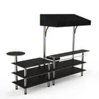 image of Steelite MGCMLC07MSBF 125 Buffet Station with Marble Top and Stainless Steel Rail