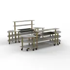 image of Steelite MGCMLC10GBXW Configurable Buffet Table, Back Bar, Mixed Materials, Sold per Case