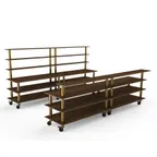image of Steelite MGCMLC11WBXW 142" Modular Double Bar Buffet Table, 73"H, Bengali Mango Wood BHP Laminate Top