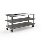 image of Steelite MGCMLD01GSXW 71" Configurable Buffet Table, 3-Tier, Grey Slate Laminate Top, Stainless Steel