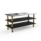 image of Steelite MGCMLD01MBXF 71" Configurable Buffet Table, 3-Tier, Drop-In, Double Well, Nero Marquina Marble BHP Laminate Top