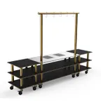 image of Steelite MGCMLD02MBXW 130" Configurable Buffet Table, Nero Marquina Marble BHP Laminate, 96"H, Brushed Brass