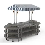 image of Steelite MGCMLD03GSWF 130 Buffet Table, 3-Tier, Grey/White, 59 Depth