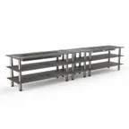 image of Steelite MGCMLD04GSXF 171" Buffet Table, 3-Tier, Double Well, Grey Slate BHP Laminate Top, 36"H