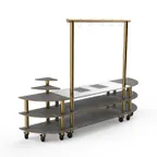 image of Steelite MGCMLD05GBXW 130 Buffet Table, 3-Tier, Gray Slate Finish, 1800W, 96H