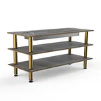 image of Steelite MGCMLD06GBXF 71" Configurable Buffet Table, 3-Tier, Grey Slate BHP Laminate Top, Brushed Brass Legs