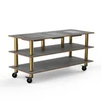 image of Steelite MGCMLD07GBXW 71 Buffet Table, 3-Tier Nemco Induction Warming Unit, Grey Slate Laminate Top, 35H