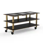 image of Steelite MGCMLD07MBXW 71" Configurable Buffet Table, 3-Tier, Nero Marquina Marble BHP Laminate Top, 270W, 120V