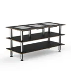 image of Steelite MGCMLD07MSXF 71" Configurable Buffet Table, 3-Tier, Nero Marquina Marble BHP Laminate Top, Brushed Stainless Steel Legs, 270W, 120V