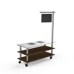 image of Steelite MGCMLD12WSXW 71" Configurable Buffet Table, 3-Tier, 1800W, 120V, Bengali Mango Wood Top, Brushed Brass