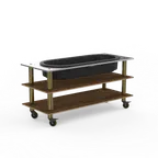 image of Steelite MGCMLE03WBXW 71" Configurable Buffet Table, 3-Tier, 29-1/2"D, Bengali mango wood BHP laminate