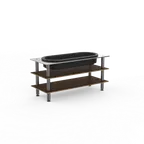 image of Steelite MGCMLE03WSXF 71" Configurable Buffet Table, 3-Tier, 29-1/2"D, Bengali mango wood BHP laminate top