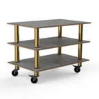 image of Steelite MGCMLX02GBXW 3-Tier Buffet Serving Station, 47" x 29-1/2" x 35", Grey Slate BHP Laminate Top