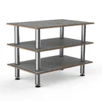 image of Steelite MGCMLX02GSXF 3-Tier Buffet Serving Station, 47" x 29.5" x 35", Grey Slate BHP Laminate Top, Brushed Stainless Steel Legs