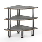 image of Steelite MGCMLX04GSXF Modular Classic Corner Buffet Table, 29" x 29" x 35"H, Grey Slate BHP Laminate Top, Brushed Stainless Steel Legs