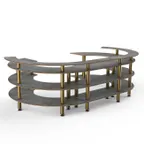 image of Steelite MGCMSA01GBXF 4-Tier Modular Open C Serving Station, 134" x 84" x 41", Grey Slate BHP Laminate Top
