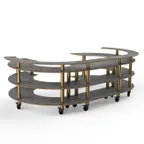 image of Steelite MGCMSA01GBXW 134" Buffet Serving Station, 4-Tier, Grey Slate BHP Laminate Top, 84"D x 41"H