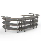 image of Steelite MGCMSA01GSXF 134" Buffet Table, 4-Tier Serving Station, 84"D x 41"H, Grey Slate BHP Laminate Top
