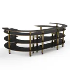 image of Steelite MGCMSA01MBXF 4-Tier Buffet Serving Station, 134-1/2" x 84" x 41"H, Nero Marquina Marble BHP Laminate Top