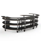 image of Steelite MGCMSA01MSXW 4-Tier Modular Open C Serving Station, 134" x 84" x 41"H, Nero Marquina Marble BHP Laminate Top