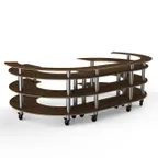 image of Steelite MGCMSA01WSXW 134" Buffet Serving Station, 4-Tier, 84"D x 41"H, Bengali Mango Wood Top