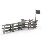 image of Steelite MGCMSA02GSXF 205" x 98" x 101"H Modular Buffet Table, 4-Tier, Grey Slate BHP Laminate Top, Brushed Stainless Steel Legs
