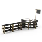 image of Steelite MGCMSA02MBXF Mogogo Buffet Solutions Modular 4-Tier Station, 205" x 98" x 101", Nero Marquina Marble BHP Laminate Top