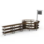 image of Steelite MGCMSA02WSXF 205" x 98" x 101"H 4-Tier Buffet Table, Bengali mango wood BHP laminate top, brushed stainless steel legs