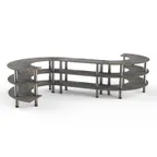 image of Steelite MGCMSB02GSXF 3-Tier S-Shaped Buffet Table, 141" W x 124" D x 35" H, Grey Slate BHP Laminate Top
