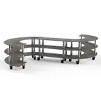 image of Steelite MGCMSB02GSXW 3-Tier S-Shaped Buffet Table, 141"W x 124"D x 35"H, Grey Slate BHP Laminate Top