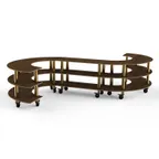 image of Steelite MGCMSB02WBXW Mogogo Buffet Solutions Modular Serving Station, 141" x 124" x 35", 3-Tier, S-Shaped, Bengali Mango Wood BHP Laminate