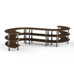 image of Steelite MGCMSB02WSXF 3-Tier S-Shaped Buffet Table, 141" x 124" x 35", Bengali Mango Wood BHP Laminate Top