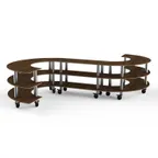 image of Steelite MGCMSB02WSXW 3-Tier S-Shaped Buffet Table, 141"W x 124"D x 35"H, Bengali Mango Wood BHP Laminate Top