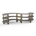 image of Steelite MGCMSB03GBXW 3-Tier Modular Serving Station, 141" x 76" x 35", Grey Slate BHP Laminate Top