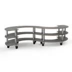 image of Steelite MGCMSB03GSXW 3-Tier S-Shaped Buffet Table, 141" W, 76" D, 35" H, Grey Slate Laminate Top