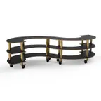 image of Steelite MGCMSB03MBXW 3-Tier S-Shaped Buffet Station, 141" x 76" x 35", Nero Marquina Marble BHP Laminate Top