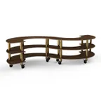 image of Steelite MGCMSB03WBXW Mogogo Buffet Solutions Modular Serving Station, 3-tier, 141" x 76", Bengali mango wood BHP high pressure laminate