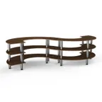 image of Steelite MGCMSB03WSXF 3-Tier S-Shaped Buffet Table, 141" x 76", Bengali Mango Wood BHP Laminate Top