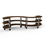 image of Steelite MGCMSB03WSXW Mogogo Buffet Solutions Modular Serving Station, 141" x 76" x 35", 3-tier, S-shaped, Bengali mango wood BHP laminate