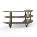 image of Steelite MGCMSX01GBXW 81" Modular Buffet Table, 3-Tier, 41"D x 35"H, Grey Slate BHP Laminate Top
